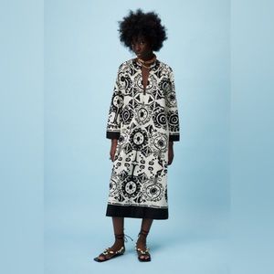 Zara print maxi dress